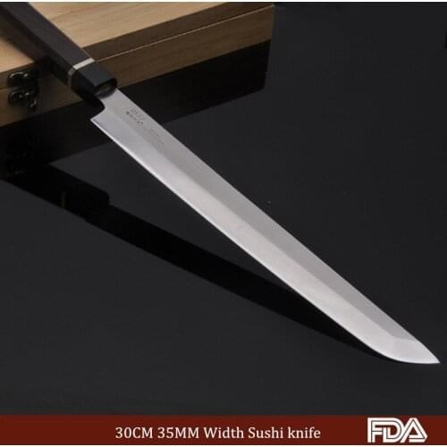 30cm Sushi Sashimi Knife Kitchen Germany 1.4116 Stainless Steel Japanese Takohiki Sakimura Salmon Fish Fillet Knife 7.1.W