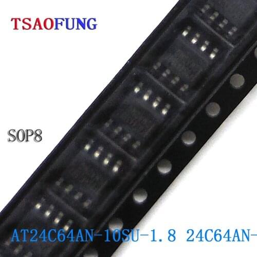 5Pieces AT24C64AN-10SU-1.8 24C64AN-SU18 SOP8 Integrated Circuits Electronic Components