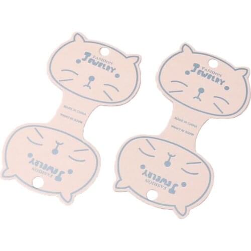 50Pcs Cute Cat-Head Headrope Packaging Card Children Hairpin Accessories Cardboard Cartoon Necklace Gift Packing Cards Custom