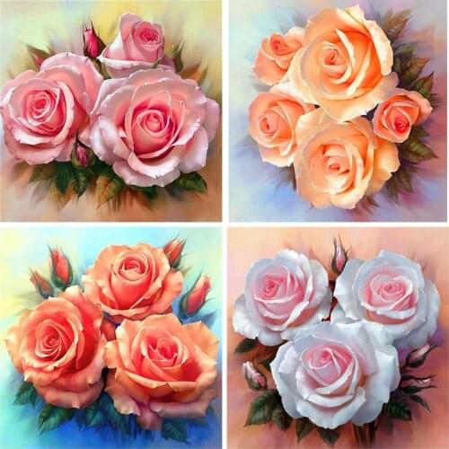 5D Diamond Painting Kits for Adults Peony Rose Cross Stitch Embroidery Diamond Mosaic Full Drill Rhinestones Art for Home Decor