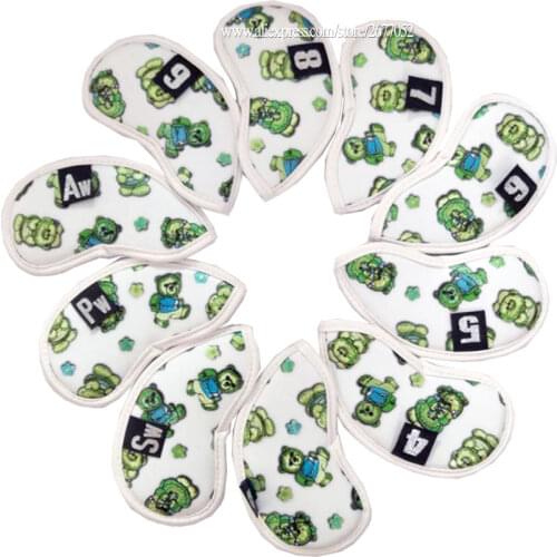 Cooyute Golf Irons Head Covers 9PCS(3~9P A S ) white Simple Style Waterproof PU Unisex Golf headcover Free shipping