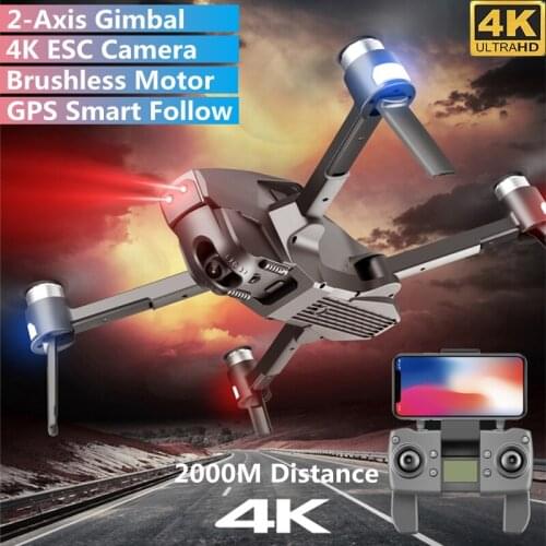 Brushless GPS Smart Follow Me RC Drone 4K ESC Camera 2-Axis Gimbal Triple Positioning WiFi FPV Aerial Remote Control Quadcopter