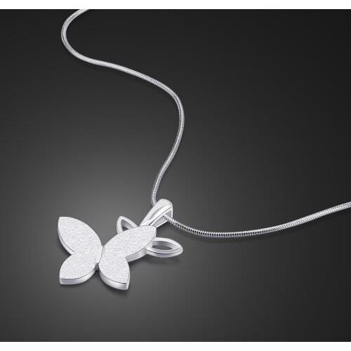 Women 100%925 Silver Chain Butterfly pendant choker Necklace collana Kolye Bijoux Collares Mujer gargantilha Collier Femme