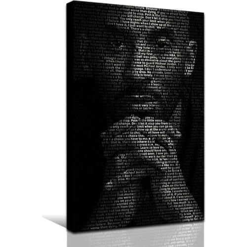 Black Gray Canvas HD Sportman Basketball Player Legend Fan Posters Wall Art Canvas Memorial Basketball Fans Artwork Wall Decor