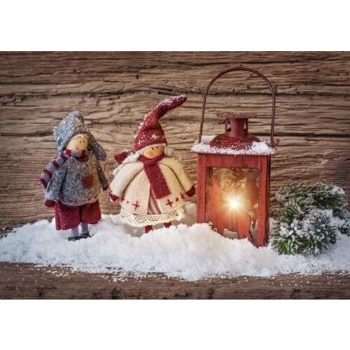 Wooden Board Toy Snow Christmas Lamp Photo Backdrop Vinyl Studio Background for Children Baby Shower Photocall Photography Props
