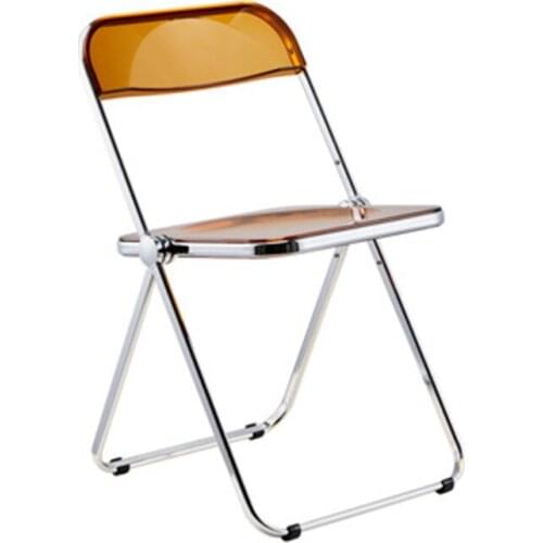 Home Folding Chair Nordic Transparent Creative Backrest Plastic Stool Dining Chair Table and Chair Furniture Crystal Stool