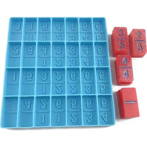 Domino Game Toys Epoxy Resin Mold Number Dominoes Casting Silicone Mould DIY Crafts Polymer Clay Jewelry Making Tool