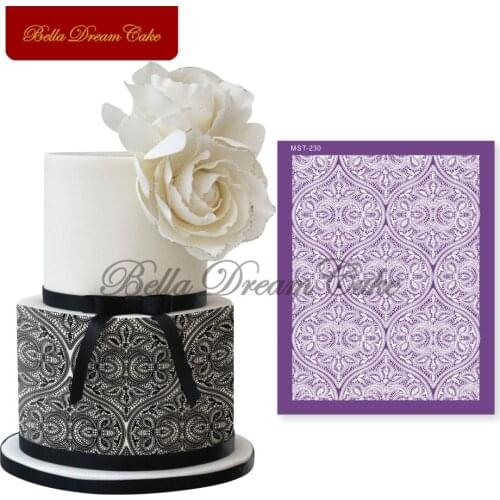 Lantern Design Cake Stencil Fabric Mesh Stencils Wedding Cake Mould Fondant Cake Decorating Tools Kitchen Baking Accessories