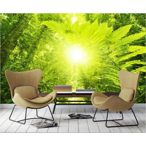 Custom photo 3d wallpaper Sunshine fantasy green forest HD natural scenery home decor 3d wall murals wallpaper for walls 3 d