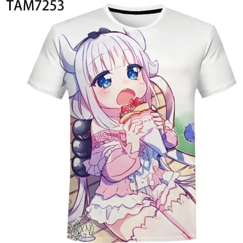 Boys Girls Japan Kawaii Anime 3D Printing Short Sleeve T-Shirt 2021 Summer New Childrens Street Cool Creative Cute Top