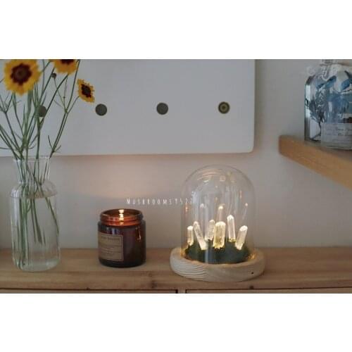 Mushrooms 9527 Original Cute Retro Crystal Monument Valley Small Night Light Diy Material Package Decoration Birthday Gift
