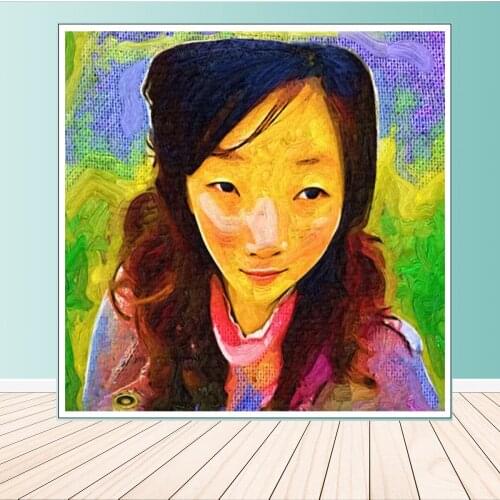 Wall Art Characters Asian Girls Self-Portraits Home Decoration Oil Painting Wall Pictures for Living Room Garden Decoration