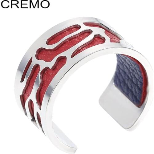 Cremo Stainless Steel Resizable Rings For Women Interchangeable Leather Ring Bijoux Bagues Pour Femme Anillos 2020