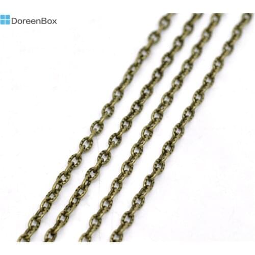 Doreen Box Lovely 10M Textured Link-Opened Chain 4x2.5mm 0.7mm thick (B13988)