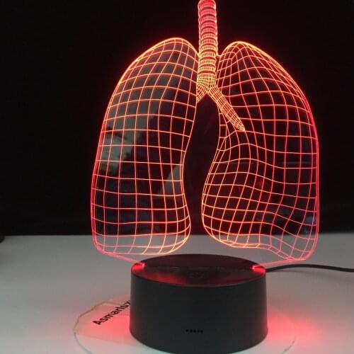 Lungs 3D Illusion Led Night Light Lamp Figure Bedroom Decor Desk Lamp Dropshipping 2020 Gift Nightlight Remote Control