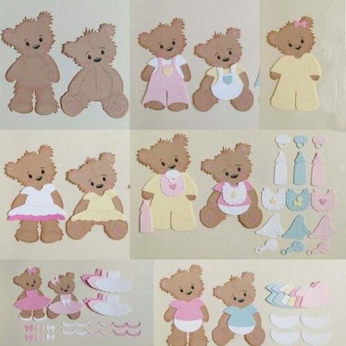 Brown bear and clothes Metal Cutting Dies Stencils for DIY Scrapbook Photo Album Paper Card Decorative Craft Die New