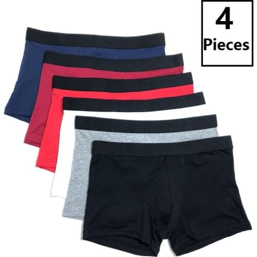 Brand Boxer Men Underwear Cotton Man Big Short Colorful Breathable Solid Flexible Shorts Boxer Pure Color Underpants New