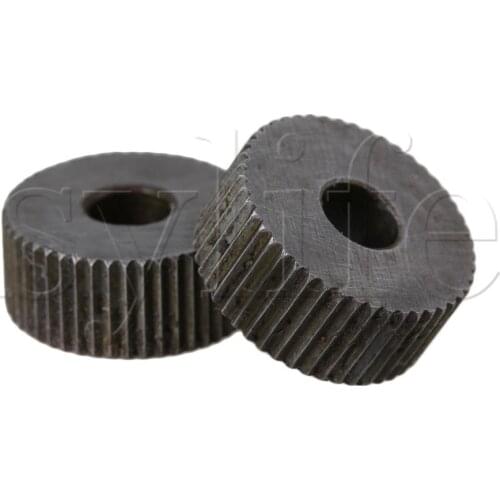 2pcs 1.2mm Pitch Knurling Tool Silver Single Straight Wheel Linear Knurl Wheel