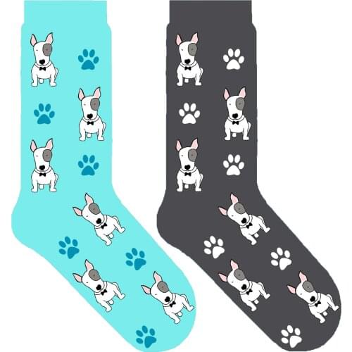 Bull terrier dog crew socks unisex cartoon dog paw socks women socks ORIIGINAL dog theme gift for dog mom dad 50 pair/lot