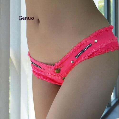 New Sexy Women Denim Hot Shorts Womens Mini Micro Denim Jean Twerk Shorts Ultra Low Rise Show Sexy Summer Shorts