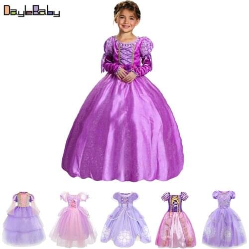 Daylebaby Girls Sofia Day Dress Princess Costume Classic Rapunzel Tangled Season 2 Outfit Deluxe Costume