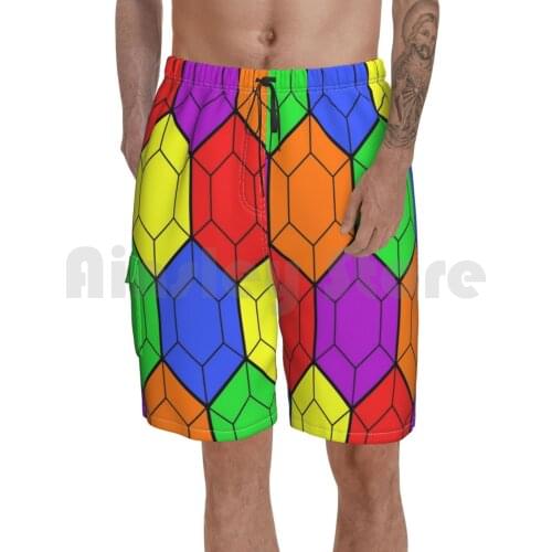 Rainbow Of Rupees Beach Shorts Men Beach Pants Swim Trunks Legend Of Rupees Rainbow Video Game Video Games