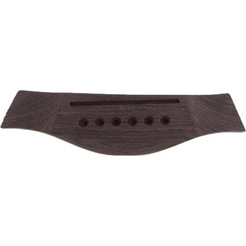 Solid Wood Wooden Saddle Through Guitar Bridge for 6 String Folk Guitar