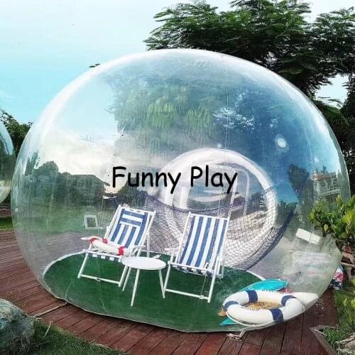 Clear inflatable bubble camping tent with inflatable support,6*4m inflatable air dome tents structure,Star gazing bubble tent