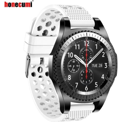Honecumi For Samsung Gear S3 Classic/Frontier Watch Strap Band Replacement 22mm White Silicone Smart Watch Bands For Gear 2 R380