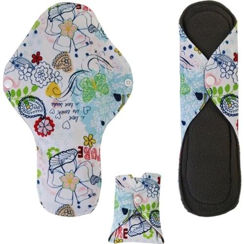 S M L Long Panty Liner Cloth Menstrual Pad Bamboo Charcoal Mama Sanitary Reusable Washable Mix Size bamboo menstrual pads