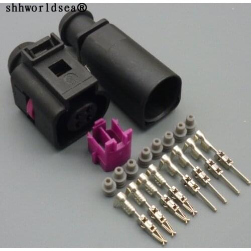 Shhworldsea 1sets 4pin 1.5mm waterproof auto wire harnes male female connectors 4B0 973 812 4B0 973 712