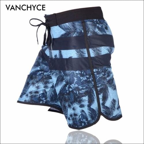 VANCHYCE Floral Print Men Shorts Beach Shorts Men Bermuda Short Quick Dry Silver Mens Boardshorts Board Shorts Swimwear Men