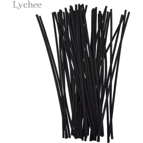 Lychee Life 50Pcs Black Rattan Reed Replacement Refill Sticks Rattan Volatilizating Essential Oil Home Party Decorations Sticks