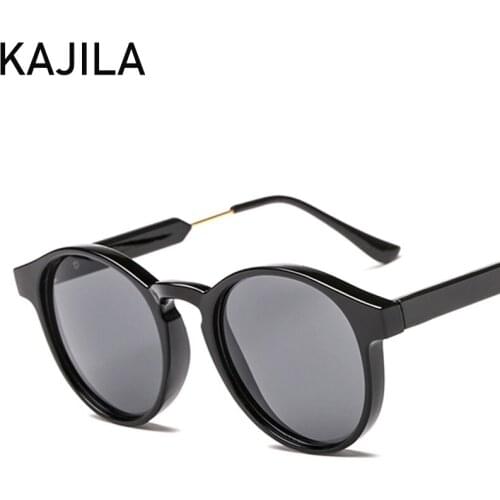 Classic Round Sunglasses Men 2021 Luxury Brand Design Retro Grey Frame Sun Glasses For Women Gold Alloy Leg Unisex UV400