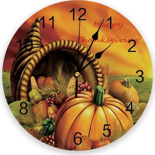 Thanksgiving Day Pumpkin Modern Wall Clock For Home Office Wall Decoration Living Room Bathroom Decor Needle Hanging Watch
