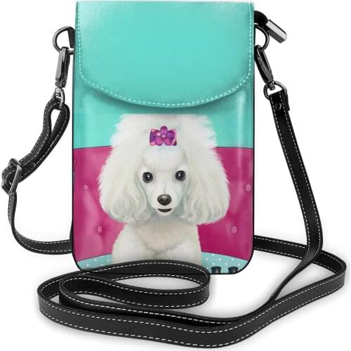 Poodle Shoulder Bag Student Gift Women Bags Reusable Leather School Purse
