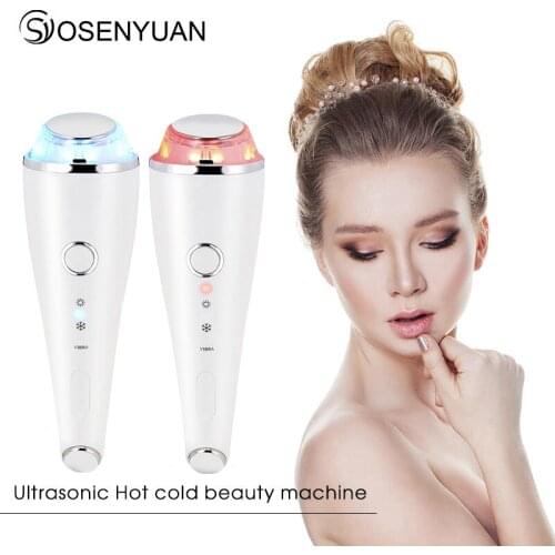 Newest Ultrasonic Cryotherapy Hot Cold Hammer Vibration Face Lifting Massager Ultrasound Face Fast Shrink Pore Skin Rejuvenation