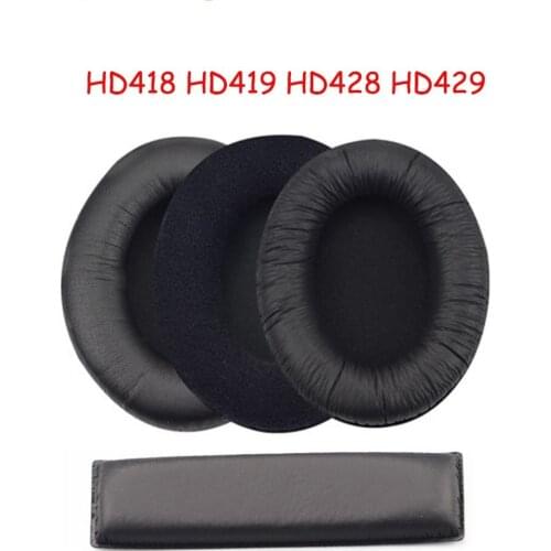 VEKEFF Replacements Velvet Foam Ear Pads Cushions Headband for Sennheiser HD418 HD428 HD419 HD429 HD448 HD449 Headphones Earpads