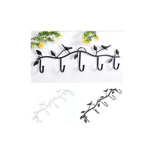 Clothes hook hangger wall hanger bird bathroom accessories 5 hooks for gloves ties Tree Branch metal coat hooks robe