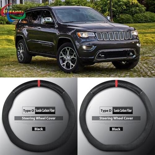 Four Seasons Universal Non-Slip Carbon Fiber Suede Steering Wheel Cover For Jeep Cherokee Car Interior Accessories