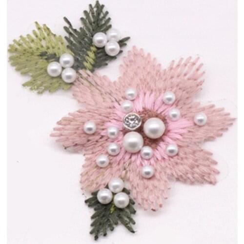 Bead Embroidery Color Flower Cloth Stickers Clothing Handmade Accessories Patch