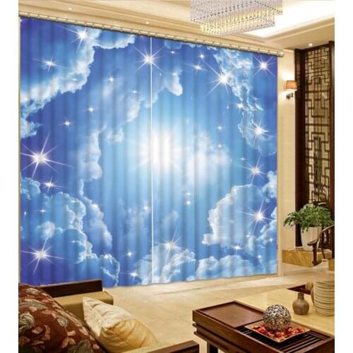 Home Decoration blue sky custom curtain fashion decor home decoration for bedroom living room curtain