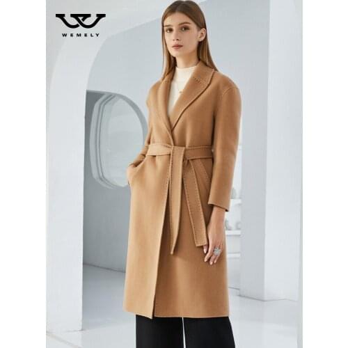 Temperament double-sided cashmere coat womens medium length 2021 autumn winter new loose wool cloth Hepburn coat