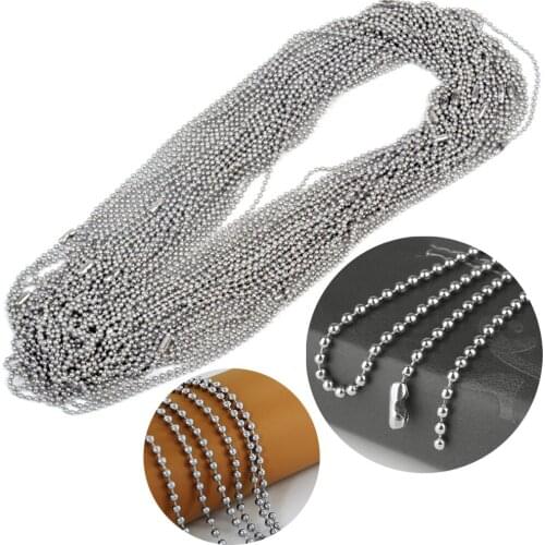 1.5/2/2.4/3.2mm DIY Jewelry Accessory 20/50/100pcs/Lot Fashion Mens Necklace For Women Silver Color Stainless Steel Choker