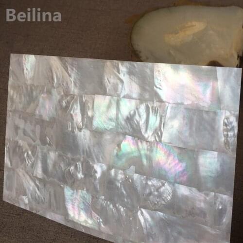1piece AA Grade White Mother of Pearl Laminate Sheet for DIY Carved Material and Wood Inlay Brick Pattern Size 240mm/140mm