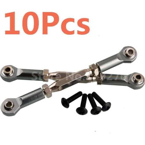 10Pcs RC Car HPI Aluminum Alloy Upgrade Front/rear &Servo Link(Al.) For 1/10 Scale Models BULLET3.0 Remote Control Car