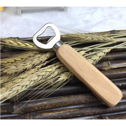 100 pcs New Arrive Stainless steel wooden handle Red wine beer bottle opener jk17