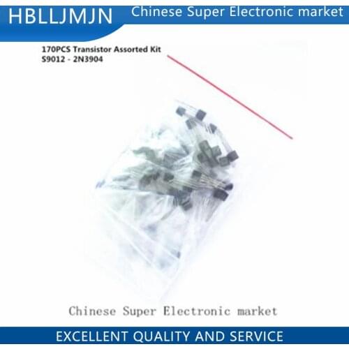 170PCS Transistor Assorted Kit S9012 S9013 S9014 9015 9018 A1015 C1815 A42 A92 2N5401 2N5551 A733 C945 S8050 S8550 2N3906 2N3904