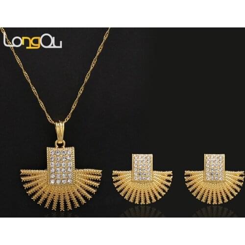 2021 Fashion Brand Scallop shape Jewelry Sets Pandent Necklace Stud Earrings Crystal Magic Space Jewelry Set For Women
