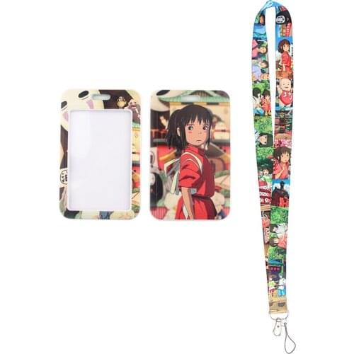 24pcs/lot MD235 DMLSKY Anime Card Holders Case Phone Key Badge Camera USB Holders Neck Rope Lanyard with Keyring